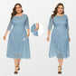 Plus Size Women's Lace Dress with 2 Side Pockets