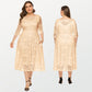Plus Size Women's Lace Dress with 2 Side Pockets