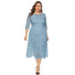 Plus Size Women's Lace Dress with 2 Side Pockets