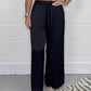🔥Hot Sale🔥Stylish Drawstring Waist Straight Leg Smooth Loose Trousers with Pockets