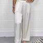 🔥Hot Sale🔥Stylish Drawstring Waist Straight Leg Smooth Loose Trousers with Pockets