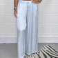 🔥Hot Sale🔥Stylish Drawstring Waist Straight Leg Smooth Loose Trousers with Pockets