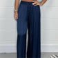 🔥Hot Sale🔥Stylish Drawstring Waist Straight Leg Smooth Loose Trousers with Pockets