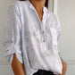 🔥HOT SALE🔥Women's Casual Lapel Printed Top with Adjustable Sleeves