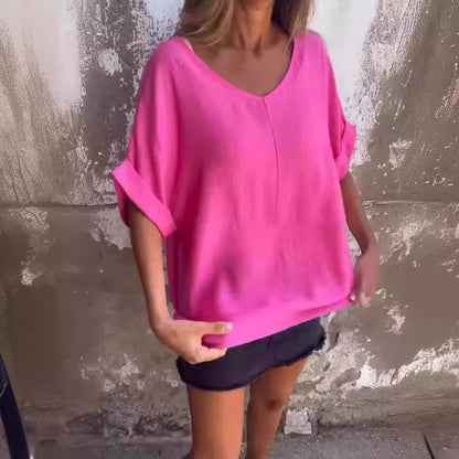 ⏰Tight Margin-60% OFF😘Women's Loose Casual V-Neck Shirt T-Shirt