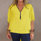 🔥Low-Priced Hot Sellers🩷Women's Chiffon Zip-up Neck Casual Top