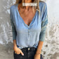 🔥Limited Time 46% OFF🔥Women’s Trendy Solid Color V Neck Long Sleeve Top