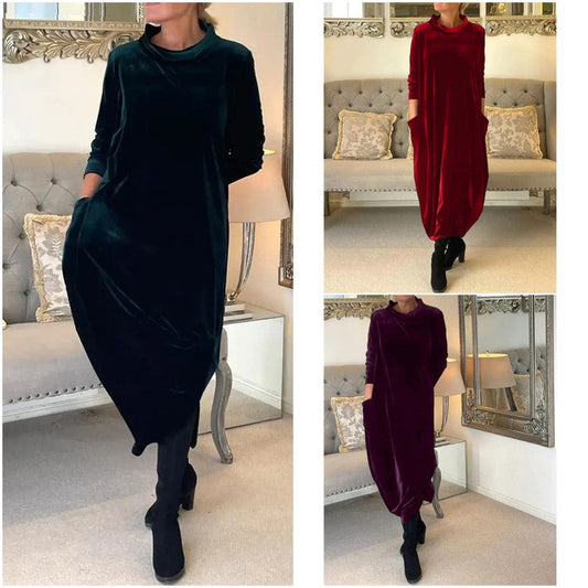 💃HOT SALE🔥New slimming long dress with round neck.