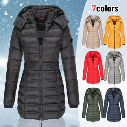 🔥Winter women's mid-length padded jacket warm hooded jacket