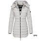 Winter women's mid-length padded jacket warm solid color hooded jacket