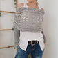 Women’s Knitted Cable Wrap with Double Sleeves