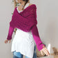 Women’s Knitted Cable Wrap with Double Sleeves