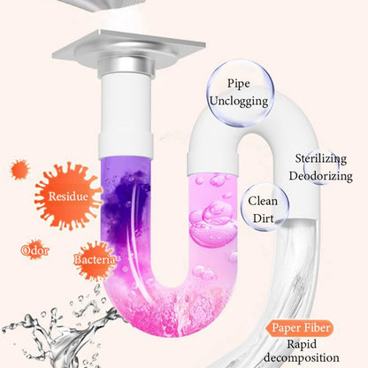 🚽 50% OFF! ✨ Multi-Use Powerful Anti-Clog Drain Cleaner Powder – 2-in-1 Unclog & Deodorize, Fast-Acting 30-Minute Results, Pipe-Safe Balanced pH ~8.5 & Pre-Portioned 4-Packet Box – Home-Wide Multi-Drain 120g 🚿