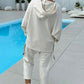 💖Limited Sale 50% OFF💖Women's Two-Piece Solid Color Hooded Sweatshirt Set