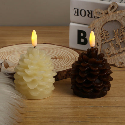 🌲🔥Flameless LED Pine Cone Candles for Holiday Decor