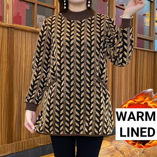 🔥Winter Hot Sale 49% off🔥Women’s Trendy Warm Lined Long Sleeve Top with Pockets