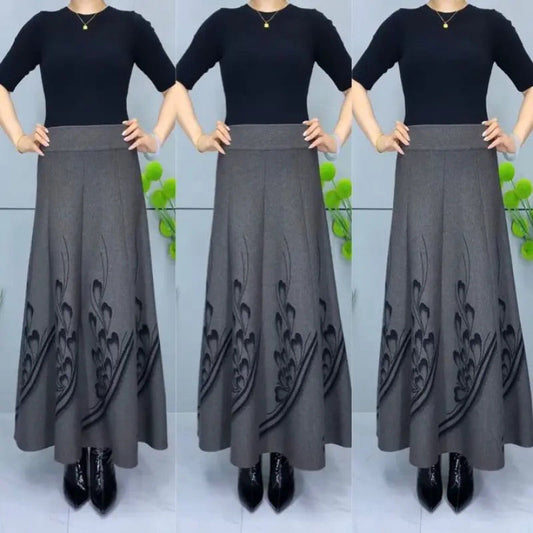 🔥Christmas Hot Sale 49% OFF🎁Women’s Elegant High-Waist A-Line Faux Wool Skirt🎉FREE SHIPPING