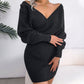 💃Last Day Sales - 49% OFF🎉Sexy Knit Mini Dress with Batwing Long Sleeves