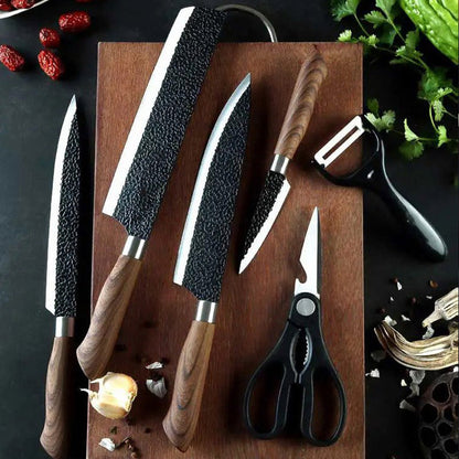 New Year Specials 49% OFF🎁🥰Professional Stainless Steel Kitchen Knife Set（chef's knife, meat knife, utility knife,fruit knife,kitchen scissors, peeler.）