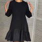 😍Loose Pleated Elegant Black Dress with Seven-pointed Sleeves🥰Buy 2 Free Shipping