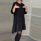 😍Loose Pleated Elegant Black Dress with Seven-pointed Sleeves🥰Buy 2 Free Shipping