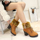 🔥Winter Hot Sale 49%OFF👢Women's Plush Zipper Chunky Heel Ankle Boots