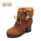 🔥Winter Hot Sale 49%OFF👢Women's Plush Zipper Chunky Heel Ankle Boots