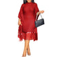 Hot Sale 49% Off🌹Women's Plus Size Sequin Fringe Midi Dress with Batwing Sleeves