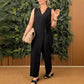 💕Hot Sale 50% OFF💃Women's Solid Color Casual V-Neck Tied Jumpsuit