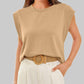 ⏰Limited Sale-50% OFF🎈Solid Color Round Neck Cap Sleeve Top