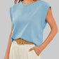 ⏰Limited Sale-50% OFF🎈Solid Color Round Neck Cap Sleeve Top