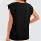 ⏰Limited Sale-50% OFF🎈Solid Color Round Neck Cap Sleeve Top