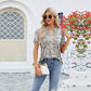 🔥2025 Most Popular Styles💝V-neck floral print ruffled short-sleeved T-shirt