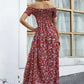 👗Limited Sale 50% OFF🌹Women's Elegant Floral Off-Shoulder Dress