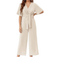 🔥Last Day Sale 50% Off💕Women's Elegant V-Neck Wide Leg Waist Tie Jumpsuit