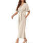 🔥Last Day Sale 50% Off💕Women's Elegant V-Neck Wide Leg Waist Tie Jumpsuit