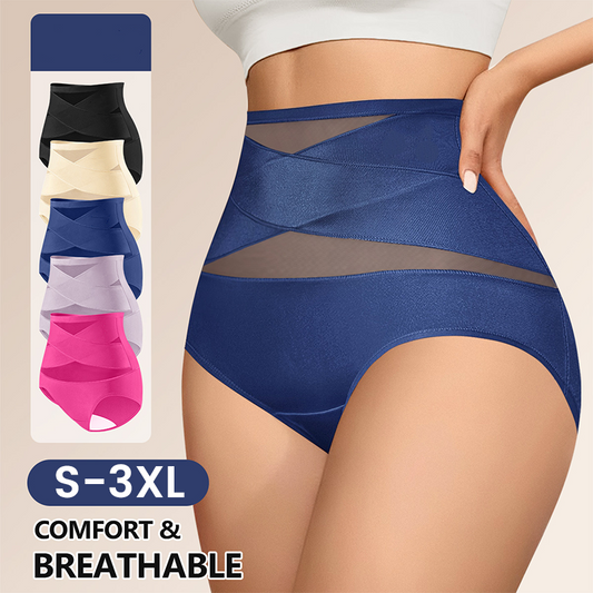 💕Limited Sale-50% OFF💕Plus-Size High-Waist Cross Tummy Control Panties