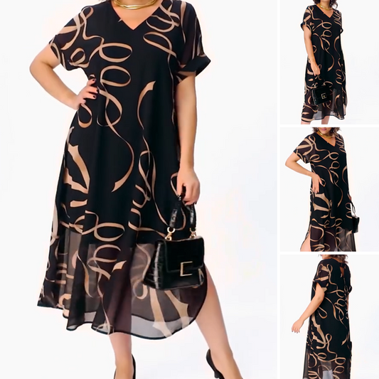 🔥Big Sale-50% Off💕Flowy V-Neck Midi Dress
