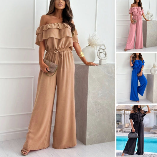 🌞Summer Sale 50% OFF🔥🌺Women’s Off Shoulder Ruffle Jumpsuit🍑