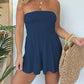 ❤️‍🔥2025 New Arrival💓Strapless Off Shoulder Pleated Flowy Short Romper