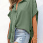🔥Hot Sale 50% Off💥🎁Women's Loose Fit Casual Button Short Sleeve Shirt Tops