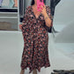 💐New Arrival-50% Off🌺V-neck Printed Maxi Dress with 3/4 Sleeves