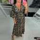 💐New Arrival-50% Off🌺V-neck Printed Maxi Dress with 3/4 Sleeves