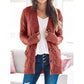 💐Big Sale-50% Off💕Women's Fall Casual Long Sleeve Button Down Open Front Cable Knit Cardigan