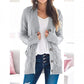 💐Big Sale-50% Off💕Women's Fall Casual Long Sleeve Button Down Open Front Cable Knit Cardigan