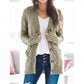💐Big Sale-50% Off💕Women's Fall Casual Long Sleeve Button Down Open Front Cable Knit Cardigan
