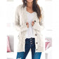 💐Big Sale-50% Off💕Women's Fall Casual Long Sleeve Button Down Open Front Cable Knit Cardigan