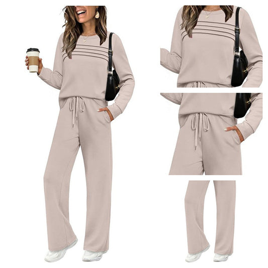 ❤️‍🔥New Arrival-50% Off🌸Women's Crew Neck Top & Drawstring Pants Set