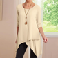Women's Long Sleeve Asymmetrical Hem T-Shirt