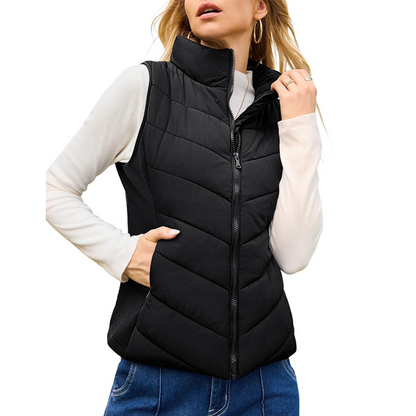 🩷 Hot Sale 60% OFF🩷Cozy Without Bulk: Puffer Vest Women Sleeveless Zip Up Outerwear